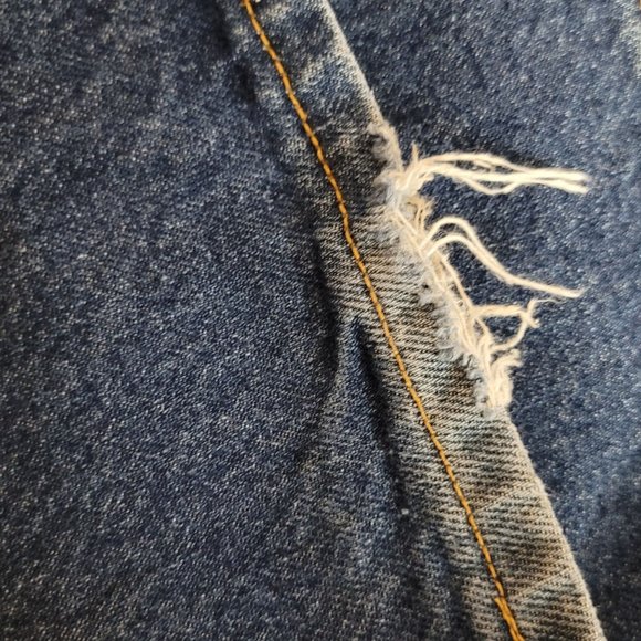 Levis 517 Bootcut Jeans 2006 Dark Blue Wear Bottom Hem 36 x 30 Mens - Picture 7 of 16